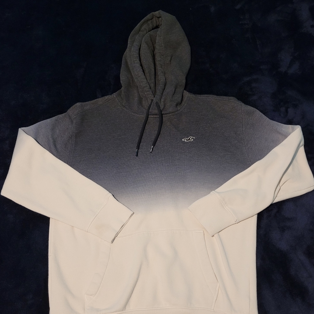 Hollister Gradient Men's Pullover Hoodie (White/Grey)